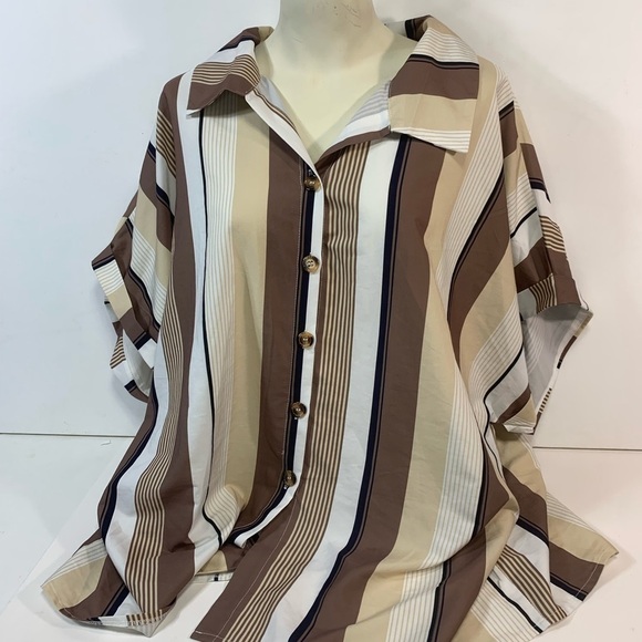 SHEIN Curve Stripped Blouse - Picture 7 of 7